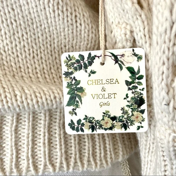 Girls Ivory Dot Sleeve Sweater - Picture 9 of 16